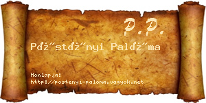 Pöstényi Palóma névjegykártya
